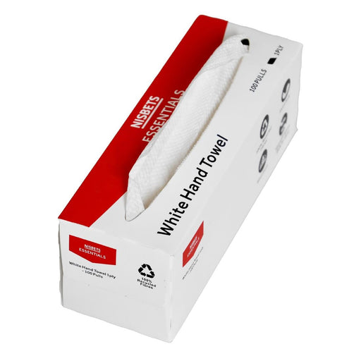 Nisbets Essentials White Hand Towels 1ply - 100 Sheets (36 Pack) Nisbets Essentials