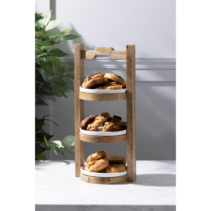 Olympia 3-Tier Stand Mango Wood for 150mm Plates Olympia