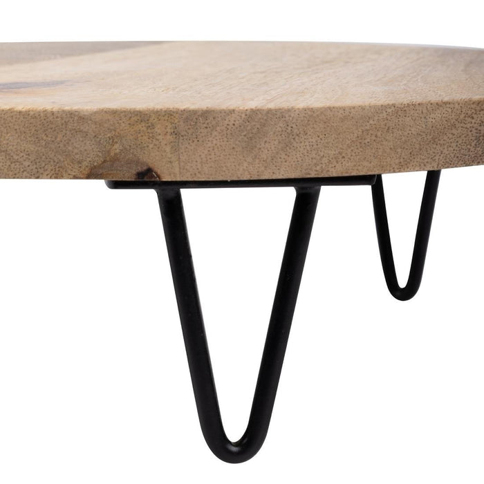 Olympia Round Handled Display Stand Mango Wood with Metal Legs 400x300x80mm Olympia