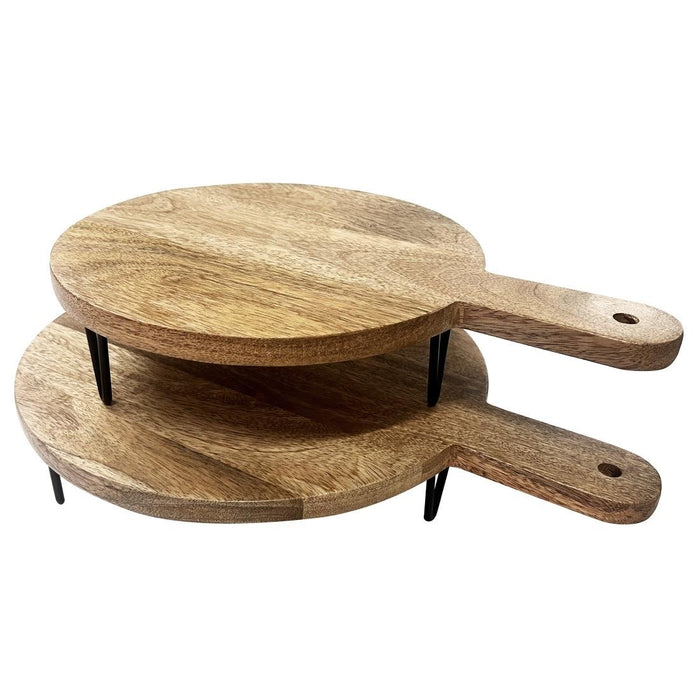 Olympia Round Handled Display Stand Mango Wood with Metal Legs 350x250x80mm Olympia