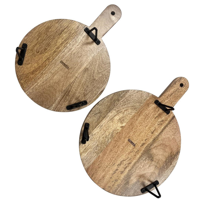 Olympia Round Handled Display Stand Mango Wood with Metal Legs 400x300x80mm Olympia