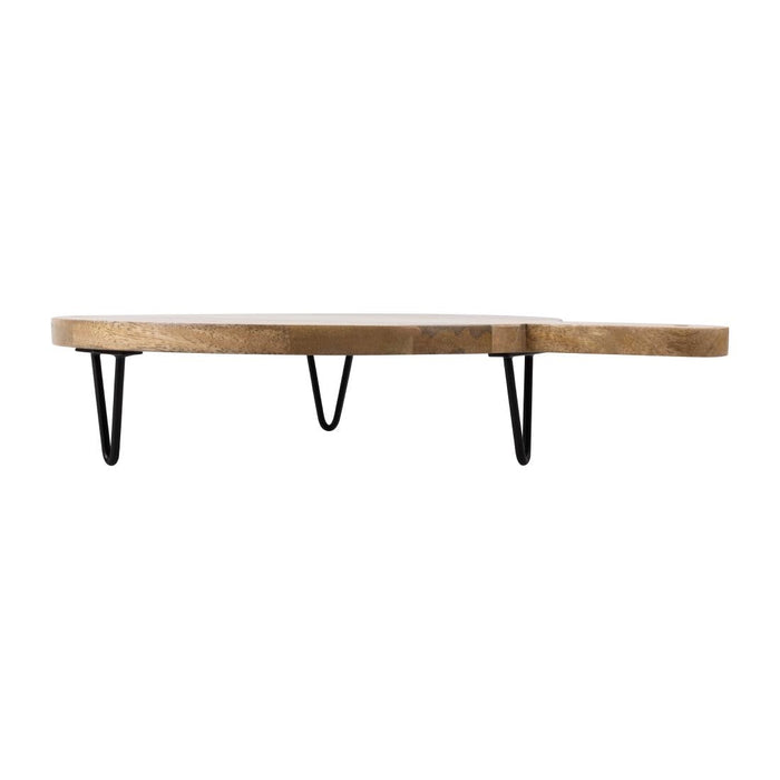 Olympia Round Handled Display Stand Mango Wood with Metal Legs 400x300x80mm Olympia