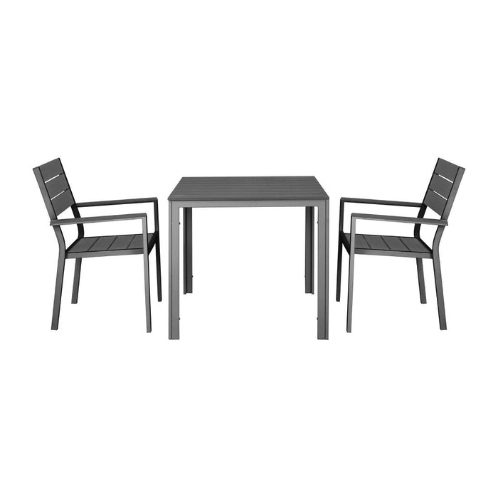 Bolero Valletta Grey Slatted Outdoor Table 780mm Bolero