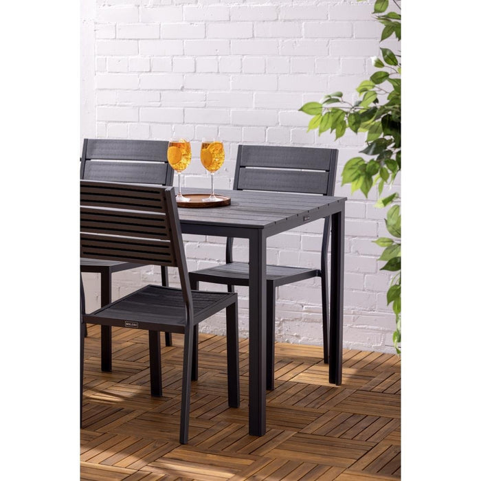 Bolero Valletta Grey Slatted Side Chair (4 Pack) Bolero