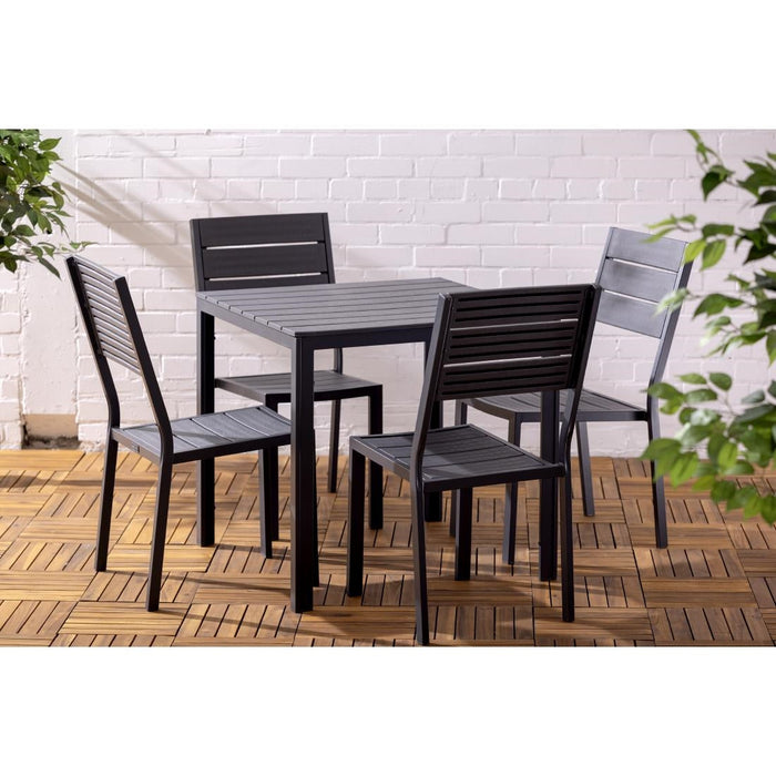 Bolero Valletta Grey Slatted Outdoor Table 780mm Bolero