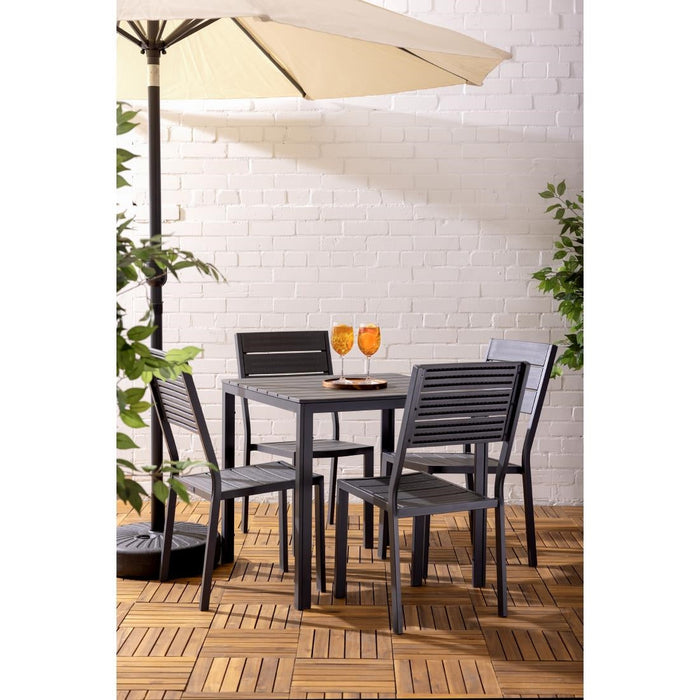 Bolero Valletta Grey Slatted Outdoor Table 780mm Bolero