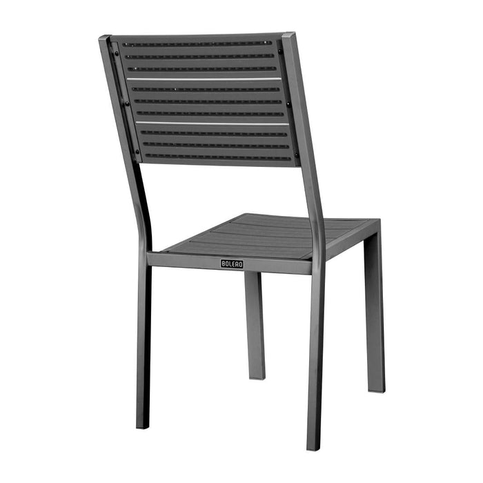 Bolero Valletta Grey Slatted Side Chair (4 Pack) Bolero