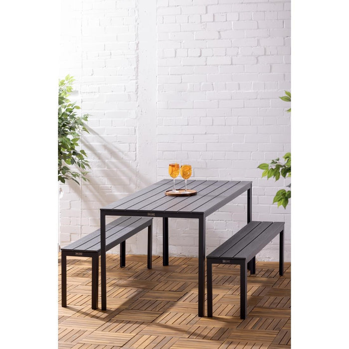 Bolero Valletta Grey Slatted Benches (2 Pack) Bolero