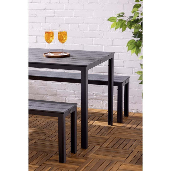 Bolero Valletta Grey Slatted Outdoor Table 1560mm Bolero