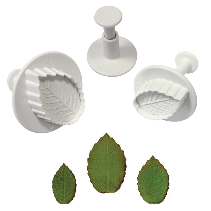 PME Foliage Veined Rose Leaf Plunger Cutter (3 Pack) PME