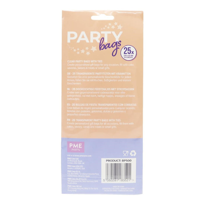 PME Party Bags with Silver Ties (25 Pack) PME