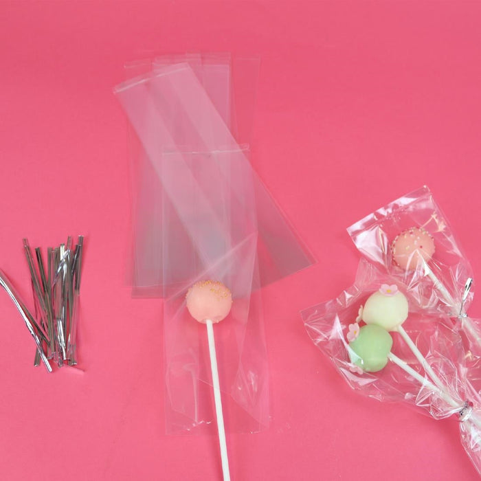 PME Cake Pop Bags with Silver Ties 254x76mm (25 Pack) PME