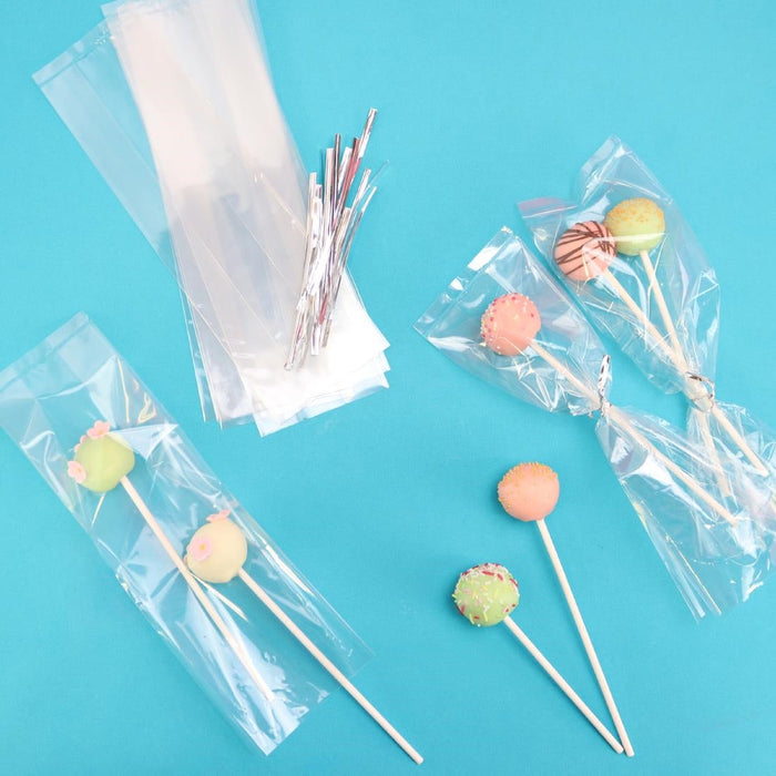 PME Cake Pop Bags with Silver Ties 254x76mm (25 Pack) PME
