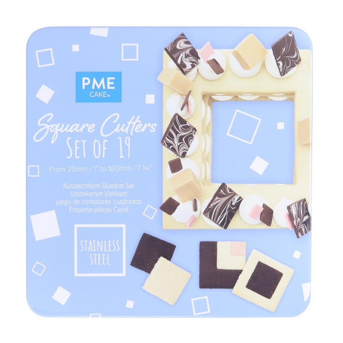 PME Square Stainless Steel Cutters (19 Pack) PME