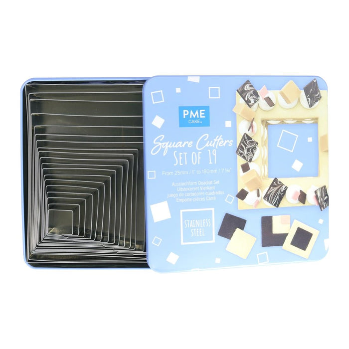 PME Square Stainless Steel Cutters (19 Pack) PME