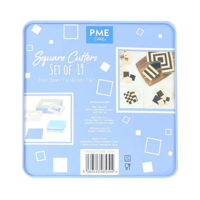 PME Square Stainless Steel Cutters (19 Pack) PME