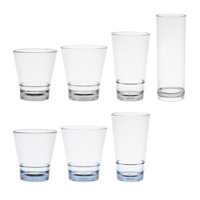 Olympia Kristallon Polycarbonate Stacking Tumblers - Blue 350ml (6 Pack) Olympia