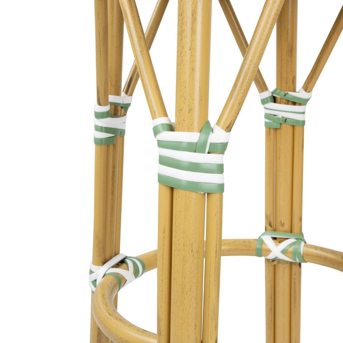 Bolero Parisian Style PE Rattan Bar Stools Light Green (2 Pack) Bolero