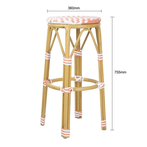 Bolero Parisian Style PE Rattan Bar Stools Coral (2 Pack) Bolero