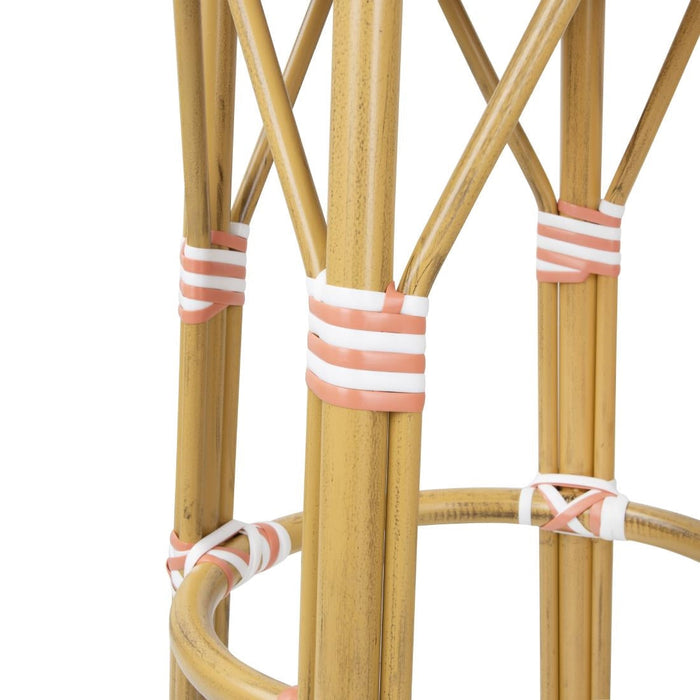 Bolero Parisian Style PE Rattan Bar Stools Coral (2 Pack) Bolero