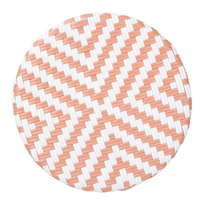 Bolero Parisian Style PE Rattan Bar Stools Coral (2 Pack) Bolero