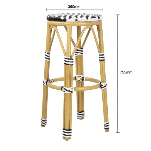 Bolero Parisian Style PE Rattan Bar Stools Black  (2 Pack) Bolero