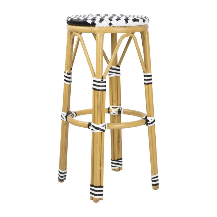 Bolero Parisian Style PE Rattan Bar Stools Black  (2 Pack) Bolero