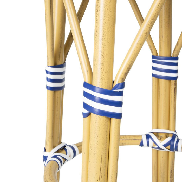 Bolero Parisian Style PE Rattan Bar Stools Blue (2 Pack) Bolero