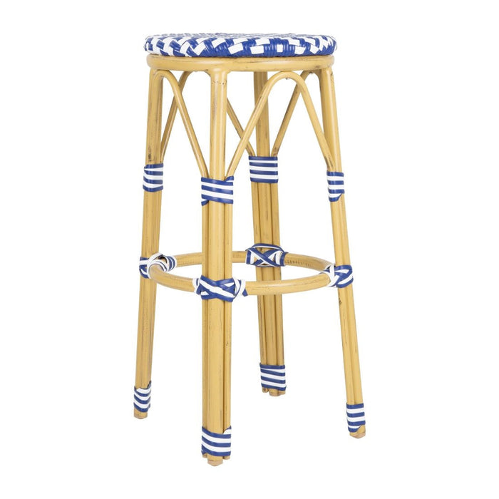 Bolero Parisian Style PE Rattan Bar Stools Blue (2 Pack) Bolero