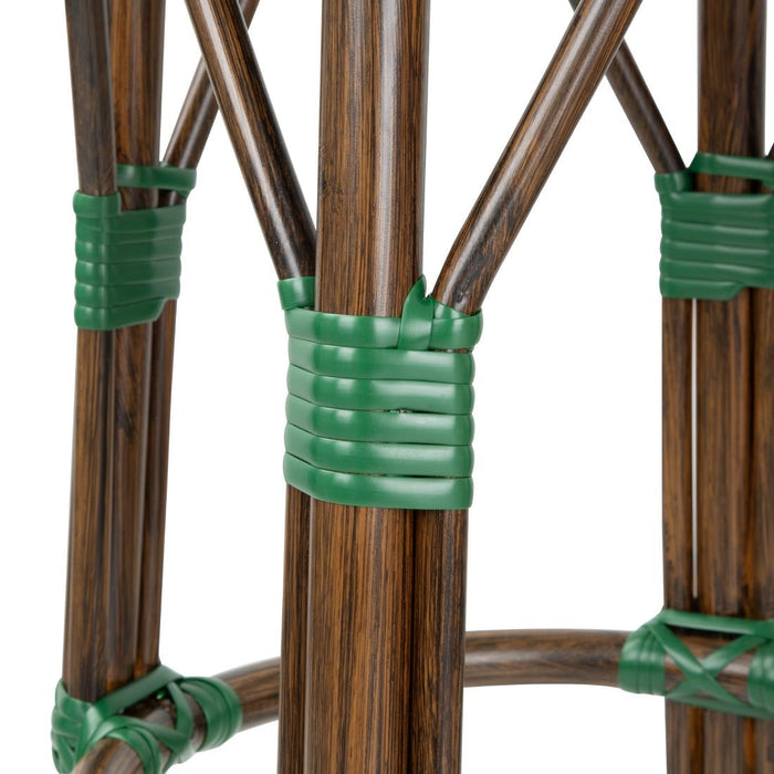 Bolero Parisian Style PE Rattan Bar Stools Green Dot Mix (2 Pack) Bolero