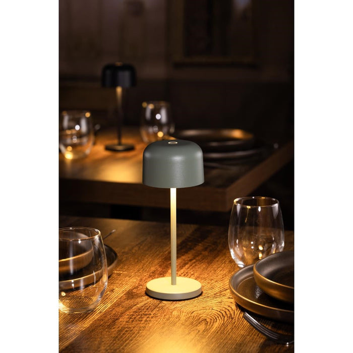 Olympia Siena Table Lamp Round Dome Sage 200mm Olympia