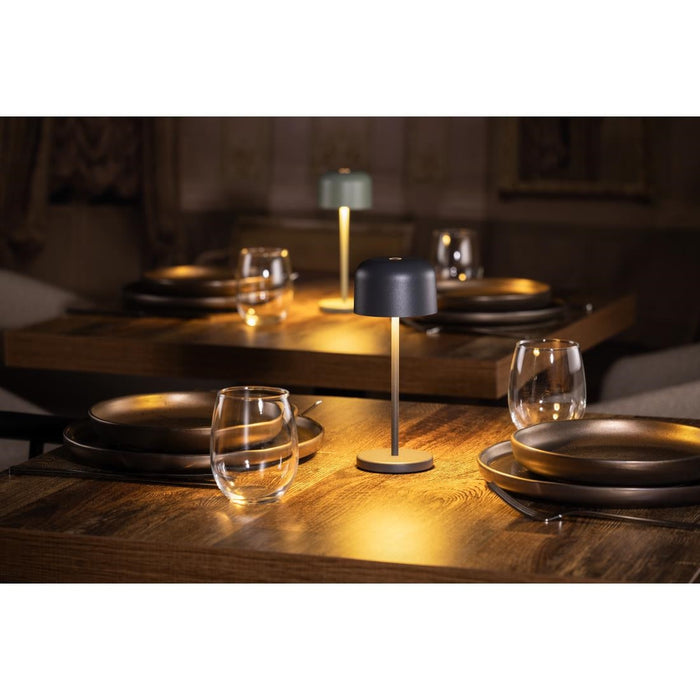 Olympia Siena Table Lamp Round Dome Grey 200mm Olympia