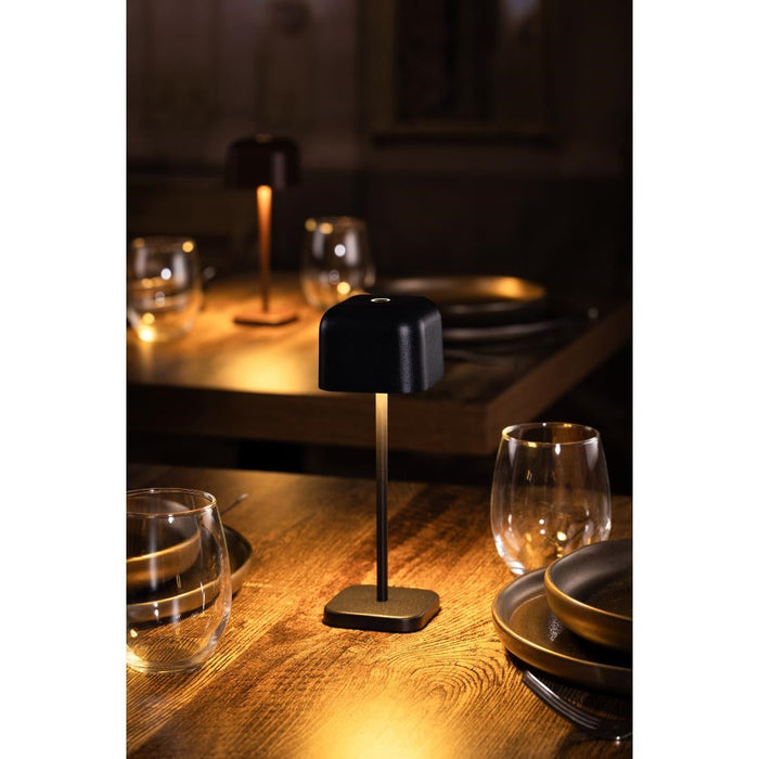 Olympia Lucca Table Lamp Squared Dome Black 200mm Olympia