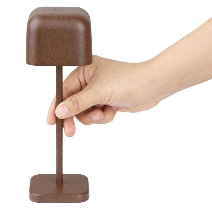 Olympia Lucca Table Lamp Squared Dome Chestnut 200mm Olympia