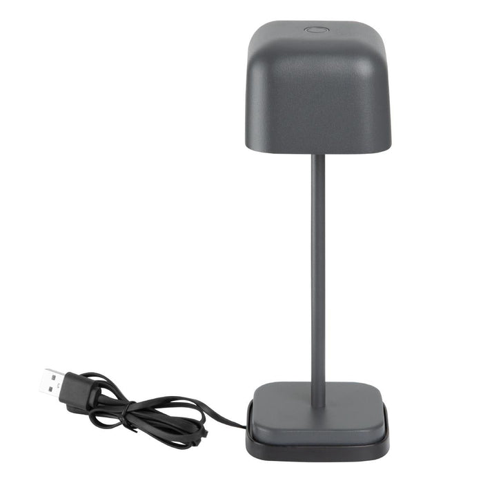 Olympia Lucca Table Lamp Squared Dome Grey 200mm Olympia