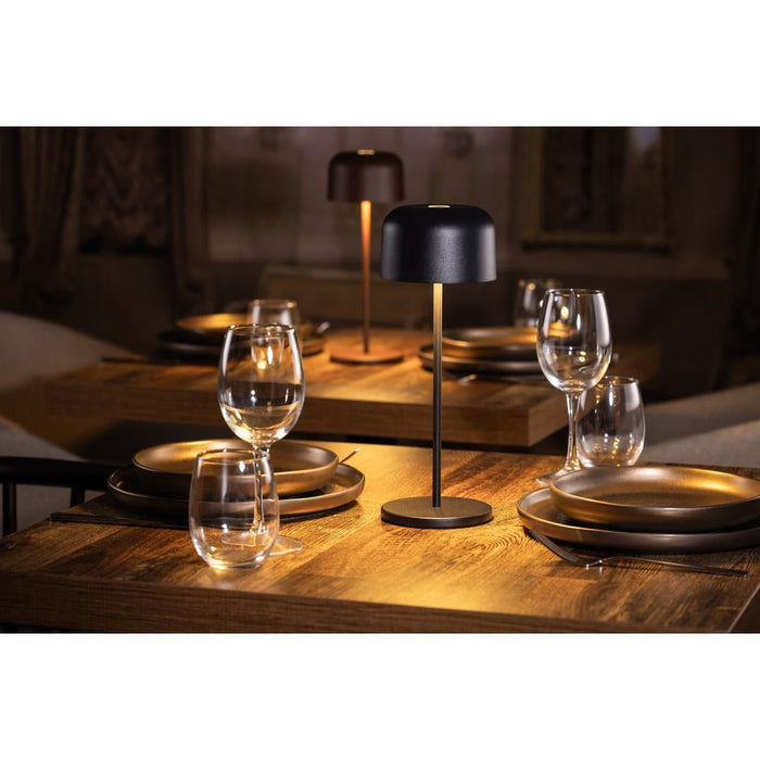 Olympia Siena Table Lamp Round Dome Black 300mm Olympia