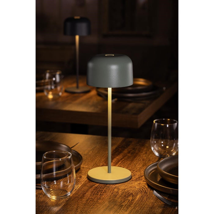 Olympia Siena Table Lamp Round Dome Sage 300mm Olympia
