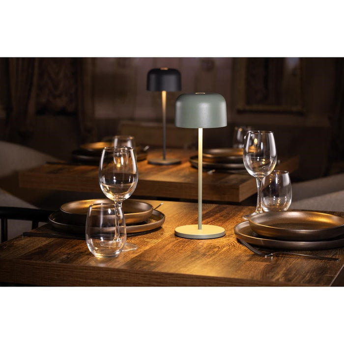 Olympia Siena Table Lamp Round Dome Sage 300mm Olympia