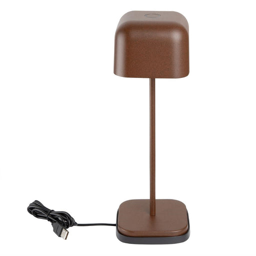 Olympia Lucca Table Lamp Squared Dome Chestnut 300mm Olympia