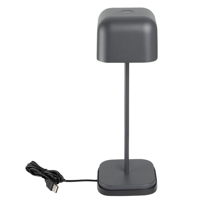 Olympia Lucca Table Lamp Squared Dome Grey 300mm Olympia