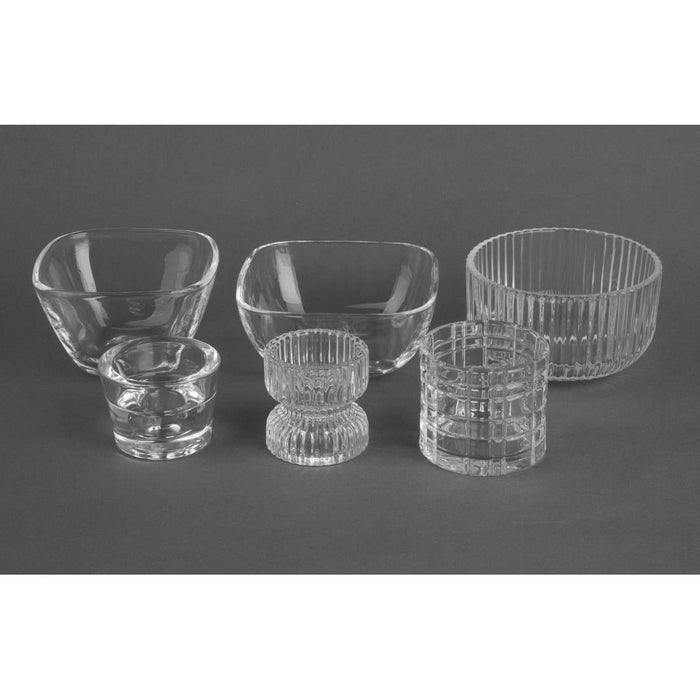Olympia Ridged Glass Tealight/Candle Holders 52x52mm (6 Pack) Olympia