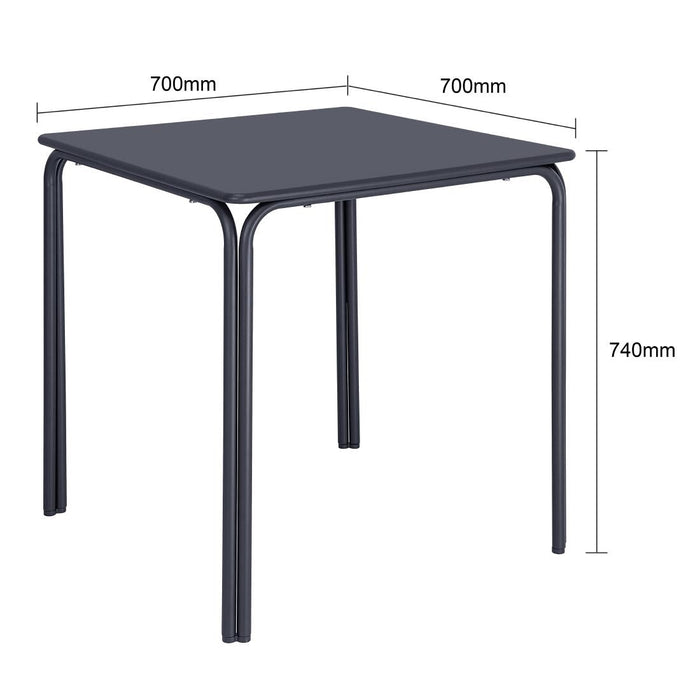 Bolero Adeline Steel Square Table 700mm Slate Blue Bolero