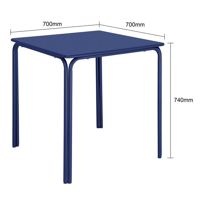 Bolero Adeline Steel Square Table 700mm Dark Navy Bolero