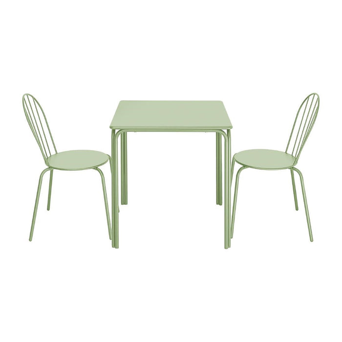 Bolero Adeline Steel Square Table 700mm Light Green Bolero