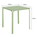 Bolero Adeline Steel Square Table 700mm Light Green Bolero