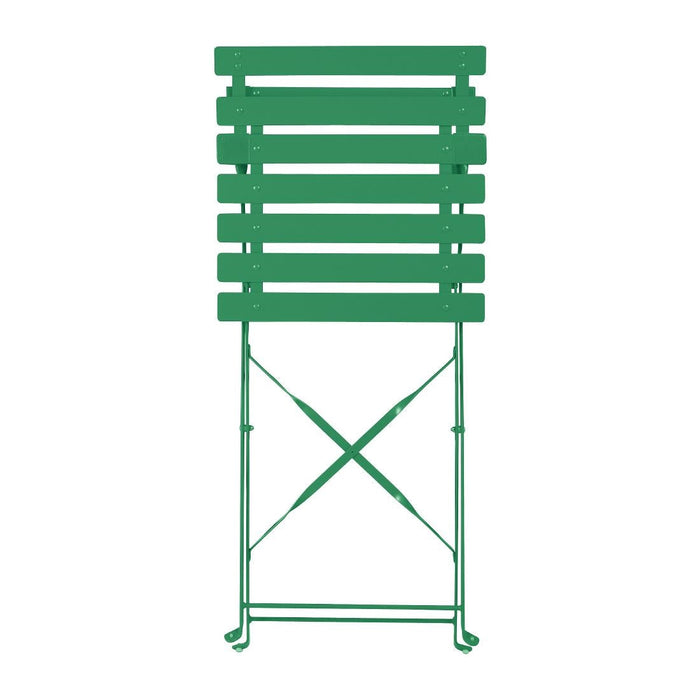 Bolero Perth Forest Green Pavement Style Steel Folding Chairs (2 Pack) Bolero