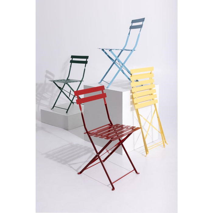 Bolero Perth Red Pavement Style Steel Folding Chairs (2 Pack) Bolero