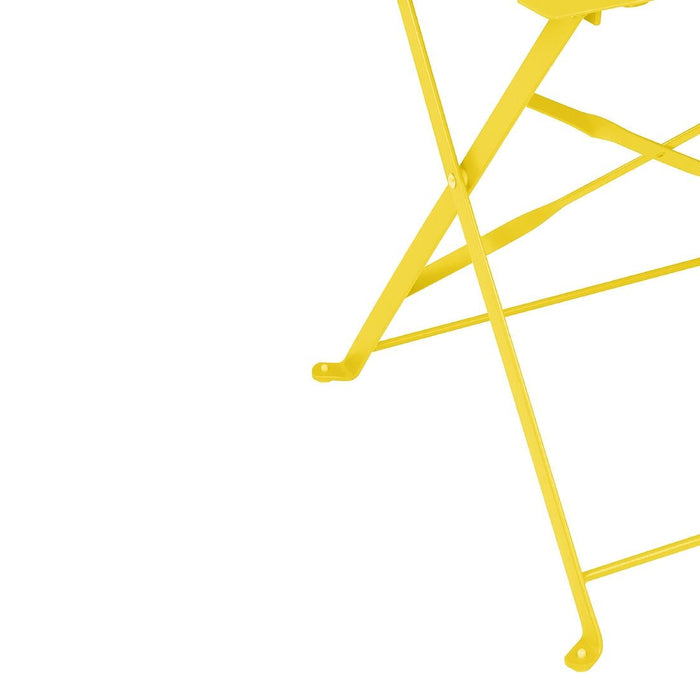 Bolero Perth Mellow Yellow Pavement Style Steel Folding Chairs (2 Pack) Bolero