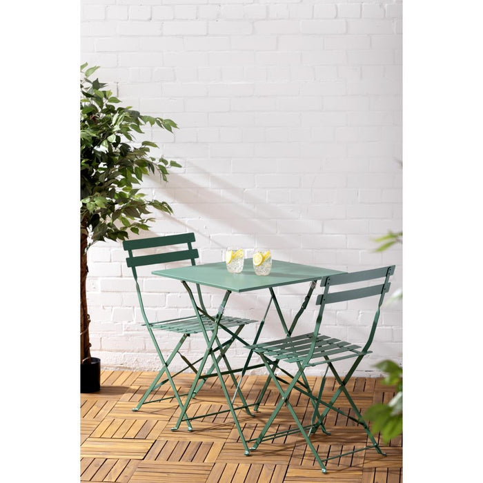 Bolero Perth Forest Green Pavement Style Steel Folding Chairs (2 Pack) Bolero