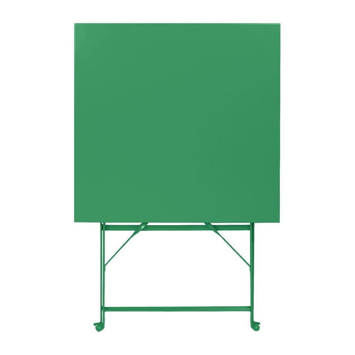 Bolero Perth Forest Green Pavement Style Steel Table Square 600mm Bolero
